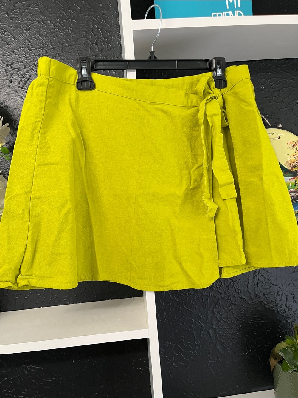 a new day Lime Green Tie-Waist Circle Skirt